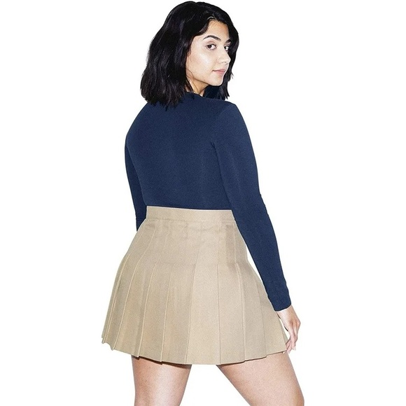 NWOT American Apparel Beige Pleated Tennis Skirt Size M - Picture 2 of 6
